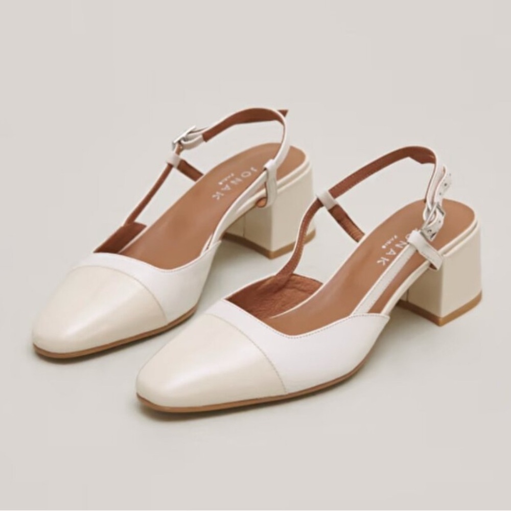 Jonak white / beige Slingback Heels